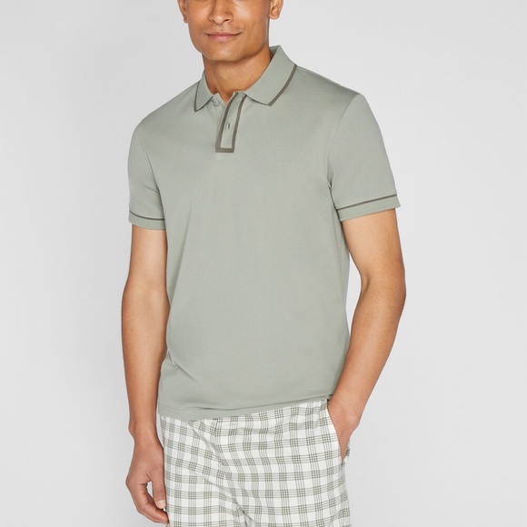 Linear Tipped Polo - New With Tags - NEVER WORN -Green